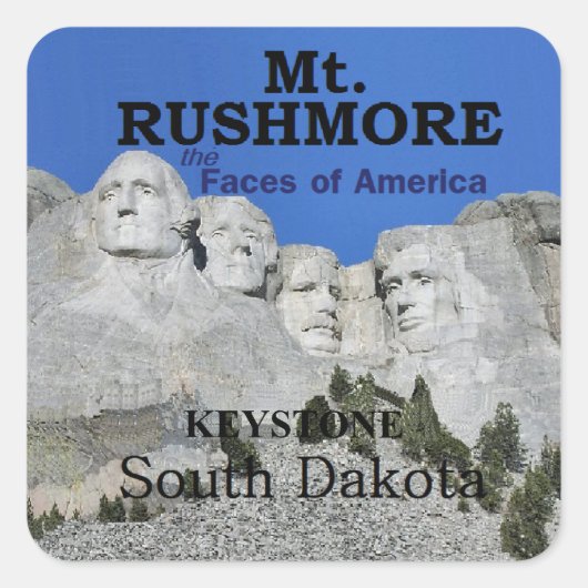 Mt. Rushmore Vierkante Sticker (Voorkant)