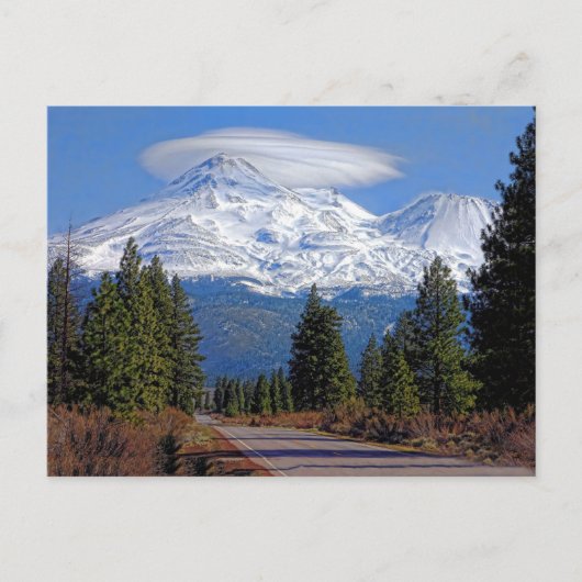 MT SHAST MET LENTICULAIR BRIEFKAART (Voorkant)