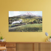 Mt. Shasta en Southern Pacific Rail Canvas Afdruk (Insitu (Woonkamer))