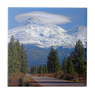 MT SHASTA MET LENTICULAIRE TEGELTJE