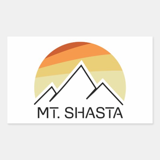 Mt. Shasta Retro Rechthoekige Sticker (Voorkant)