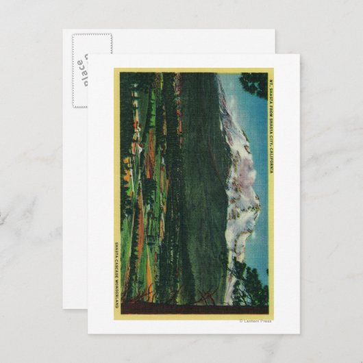 Mt. Shasta Uitzicht uit Shasta CityShasta, CA Briefkaart (Voorkant / Achterkant)