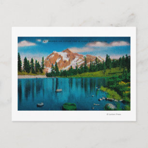 Mt. Shuksan en Afbeelding Lake, WA Briefkaart