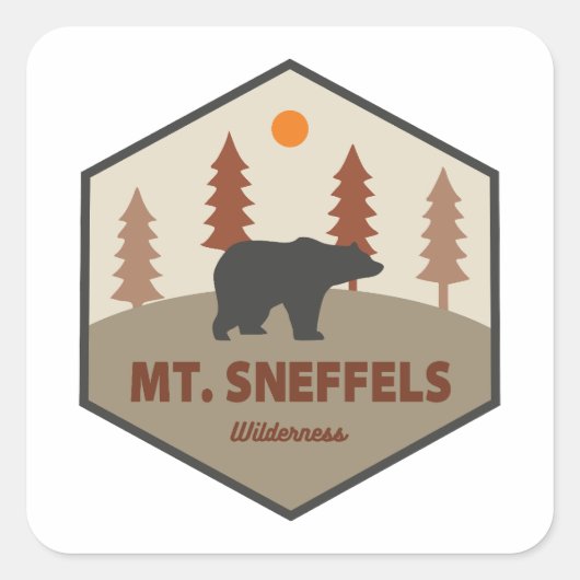 Mt. Sneffels Wilderness Colorado Beer Vierkante Sticker (Voorkant)