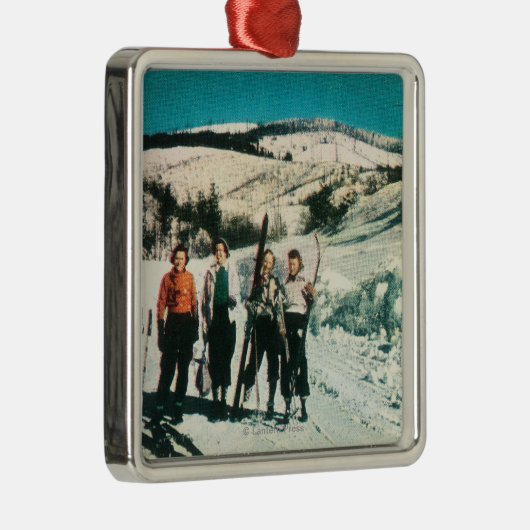 Mt. Spokane State Park DameskiingWashington Metalen Ornament (Rechts)