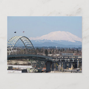 Mt St. Helens & Fremont Bridge-Briefkaarten Briefkaart