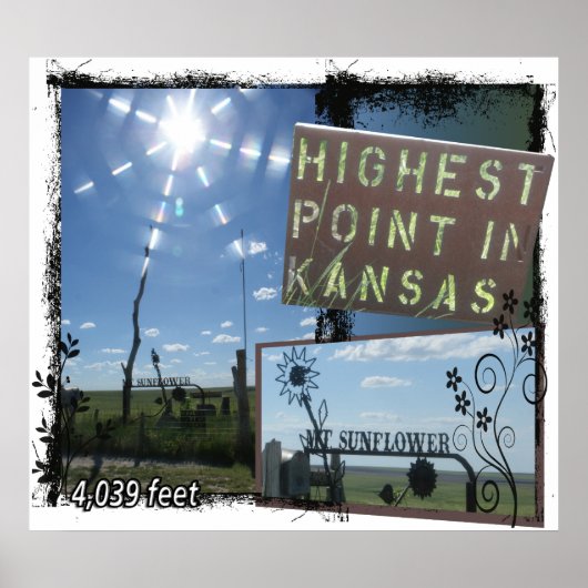 Mt. SUNFLOWER - HOOGSTE KANSAS-POSTER Poster (Voorkant)