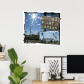 Mt. SUNFLOWER - POSTER KANSAS LE PLUS HAUT POINT (Bureau à domicile)