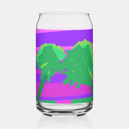 Mt. Sunset Pink Green Purple Drinkware Set (Recto)
