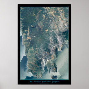 Mt. Tamalpais, Marin County CA satellietprint Poster