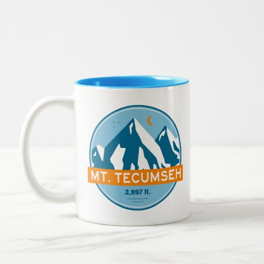 Mt. Tecumseh New Hampshire Stars Moon Tweekleurige Koffiemok (Links)
