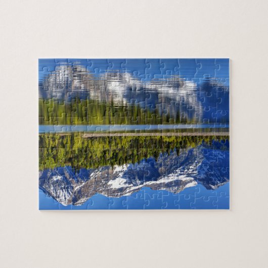 MT. Timpanogos reflecterend in het zilvermeer Legpuzzel (Horizontaal)