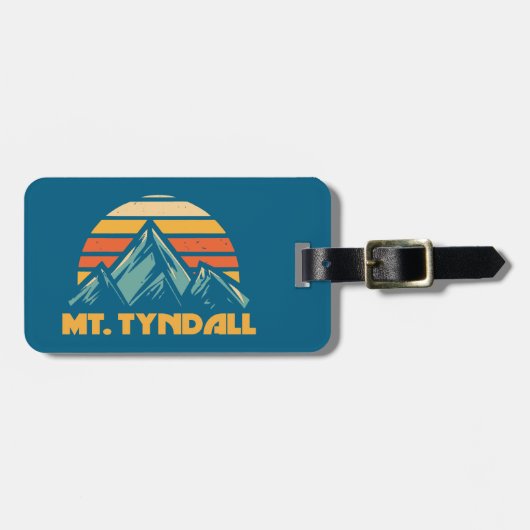 Mt. Tyndall California Retro Turquoise Bagagelabel (Voorkant horizontaal)
