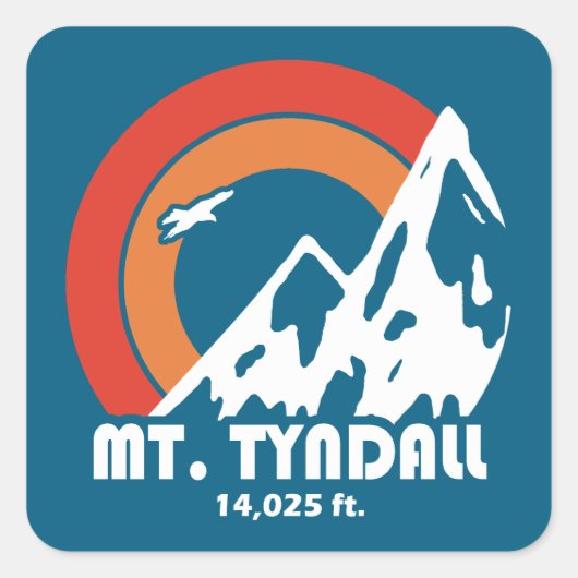 Mt. Tyndall California Sun Eagle Vierkante Sticker (Voorkant)