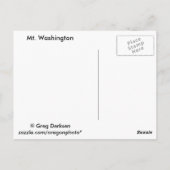 Mt. Washington Briefkaart (Achterkant)