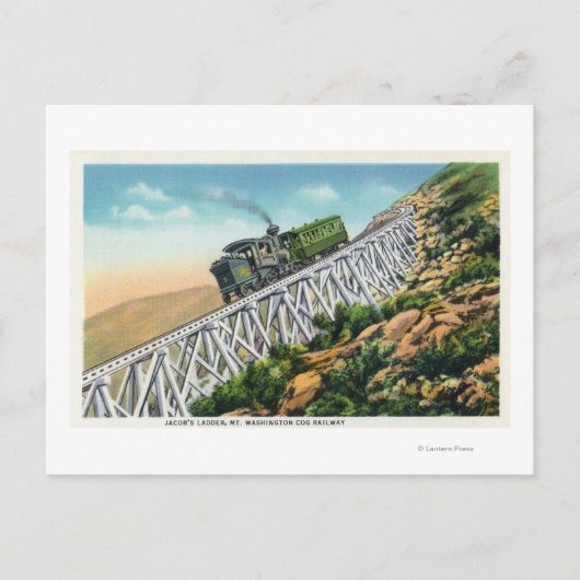 Mt Washington Cog Railway, Jacob's Ladder Briefkaart (Voorkant)