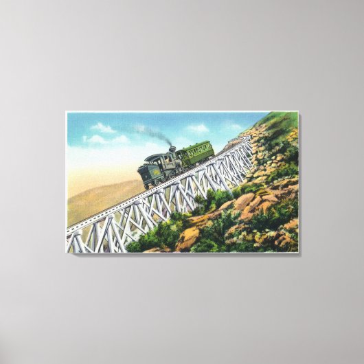 Mt Washington Cog Railway, Jacob's Ladder Canvas Afdruk (Voorkant)