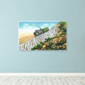 Mt Washington Cog Railway, Jacob's Ladder Canvas Afdruk (Insitu (Houten vloer))