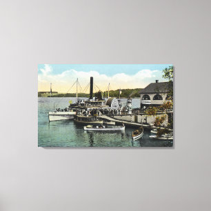 Mt. Washington, Gov. Endicott Steamers gedokt Canvas Afdruk