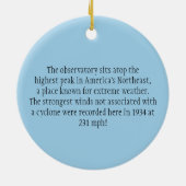 Mt. Washington Observatory Ornament (Achterkant)