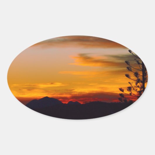 Mt Wheeler sunset oval sticker (Voorkant)