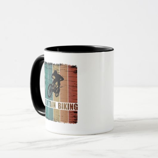 Mtb afdaling mountainbiken mok (Voorkant links)