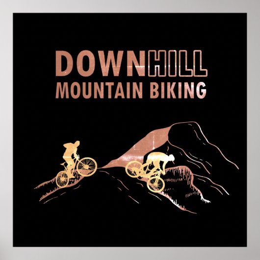 MTB downhill mountainbiken Poster (Voorkant)
