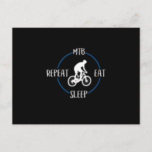 Mtb Eet Slaap Herhaal Geschenk Mountainbikers Briefkaart