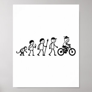 Mtb-fiets BMX-stickfiguur Mountainbike-fietsen Poster