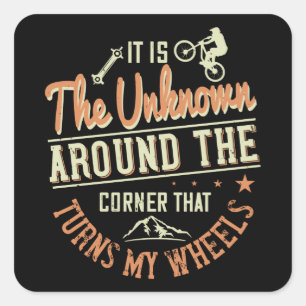 MTB - Het is het Onbekende om de Hoek Vierkante Sticker