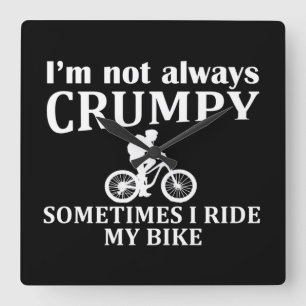 MTB Mountainbike Humor Grappige Wielren Quote Vierkante Klok