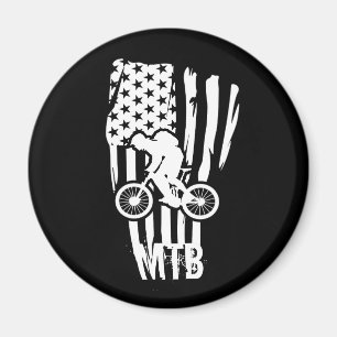Mtb mountainbiken  Amerikaanse witte vlag Magneet