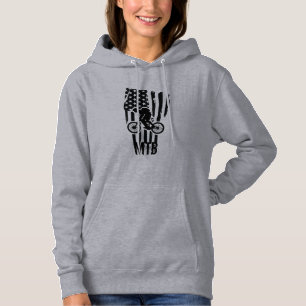 Mtb mountainbiken Amerikaanse zwarte  vlag Hoodie
