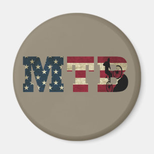 Mtb Patriottische Vintage Amerikaanse Vlag Mountai Magneet