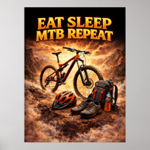 MTB Trail Fire Ride Poster