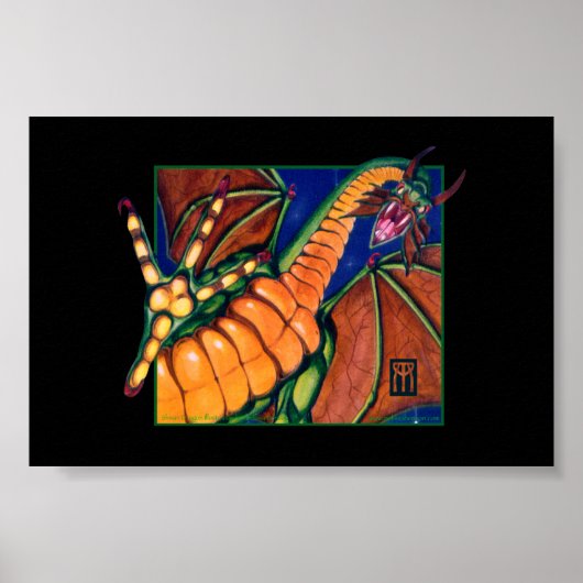 MtG Shivan Dragon afdrukken op zwart Poster (Voorkant)
