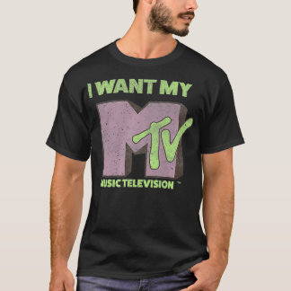 MTV Ik wil mijn muziektelevisie Eenvoudige Logo gr T-shirt