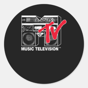MTV Logo Red Boombox Grafisch Ronde Sticker