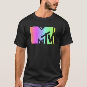 MTV Muziek Televisie Retro Rainbow Gradient Logo T-shirt