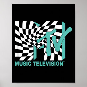 MTV Schachbrettgolf optische illusie stijl Poster