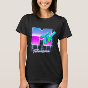 MTV Vaporwave-raster met neon-retro-esthetiek T-shirt