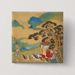 Mu Wang van de Chou-dynastie in Vierkante Button 5,1 Cm