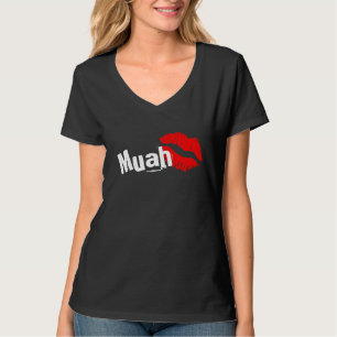 Muah red lipstick kus valentijn t-shirt