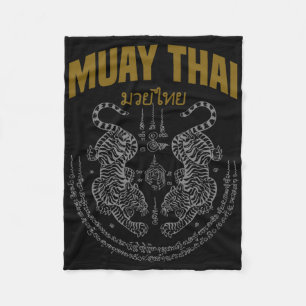 Muay Thai Art Twin Tigers Muay Thai Fighter MMA Ma Fleece Deken