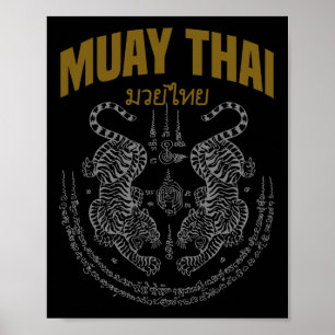 Muay Thai Art Twin Tigers Muay Thai Fighter MMA Ma Poster