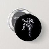 Muay Thai Astronaut Kickboksen Ronde Button 5,7 Cm (Voorkant /achterkant)