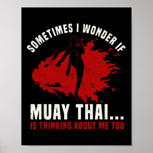Muay Thai Boksen Leraar Kickboksen Martial Arts I Poster