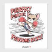 Muay Thai Boksen Schattigee Anime Cat Sticker (Vel)