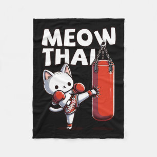 Muay Thai Cat Meow Thai Fleece Deken