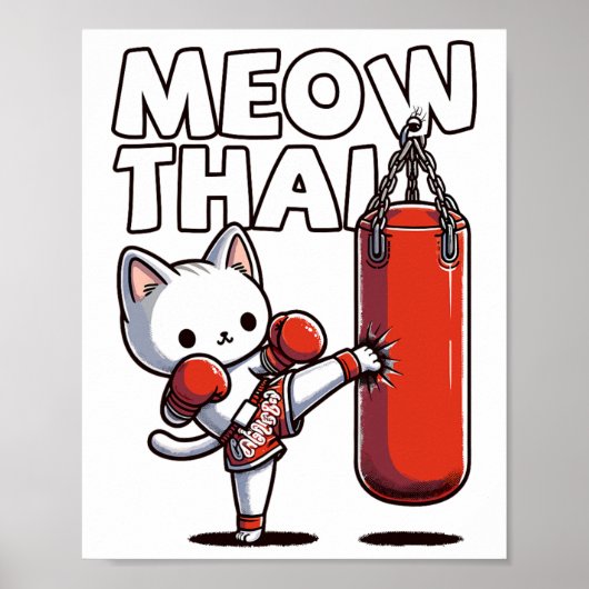 Muay Thai Cat Poster (Voorkant)